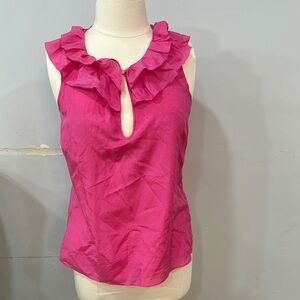 Pink Ruffled Sleeveless Top